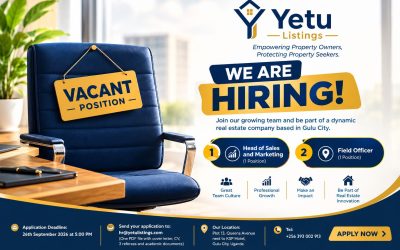 HOT JOB: Yetu Listings Expands Its Team, Announces Vacancies for Head of Sales & Marketing and Field Officer